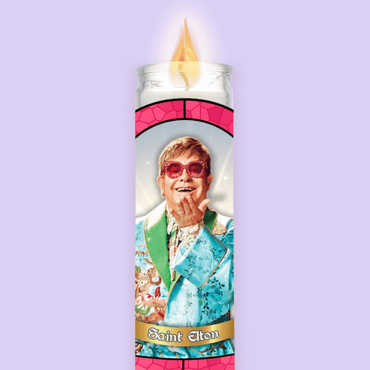 Elton John Prayer Candle - Two Crafty Gays
