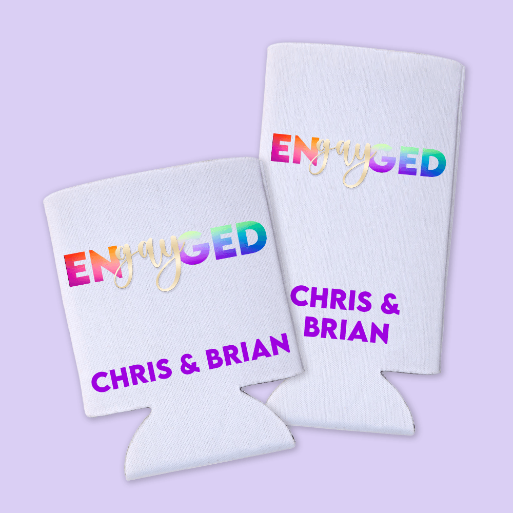 EnGAYged Can Coolers - Two Crafty Gays