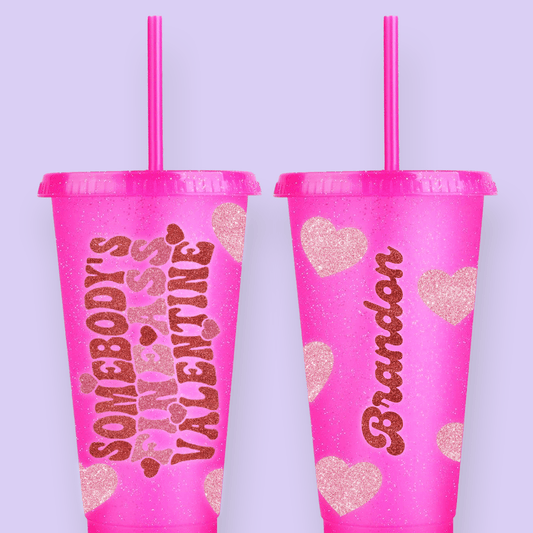 "Fine Ass Valentine" Personalized Tumbler Cup - Two Crafty Gays