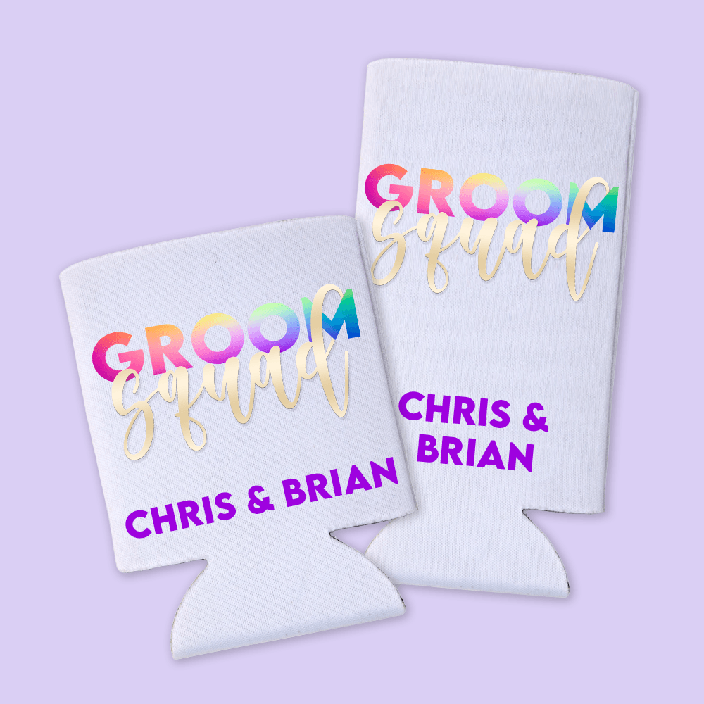 Groom Squad Can Coolers - Two Crafty Gays