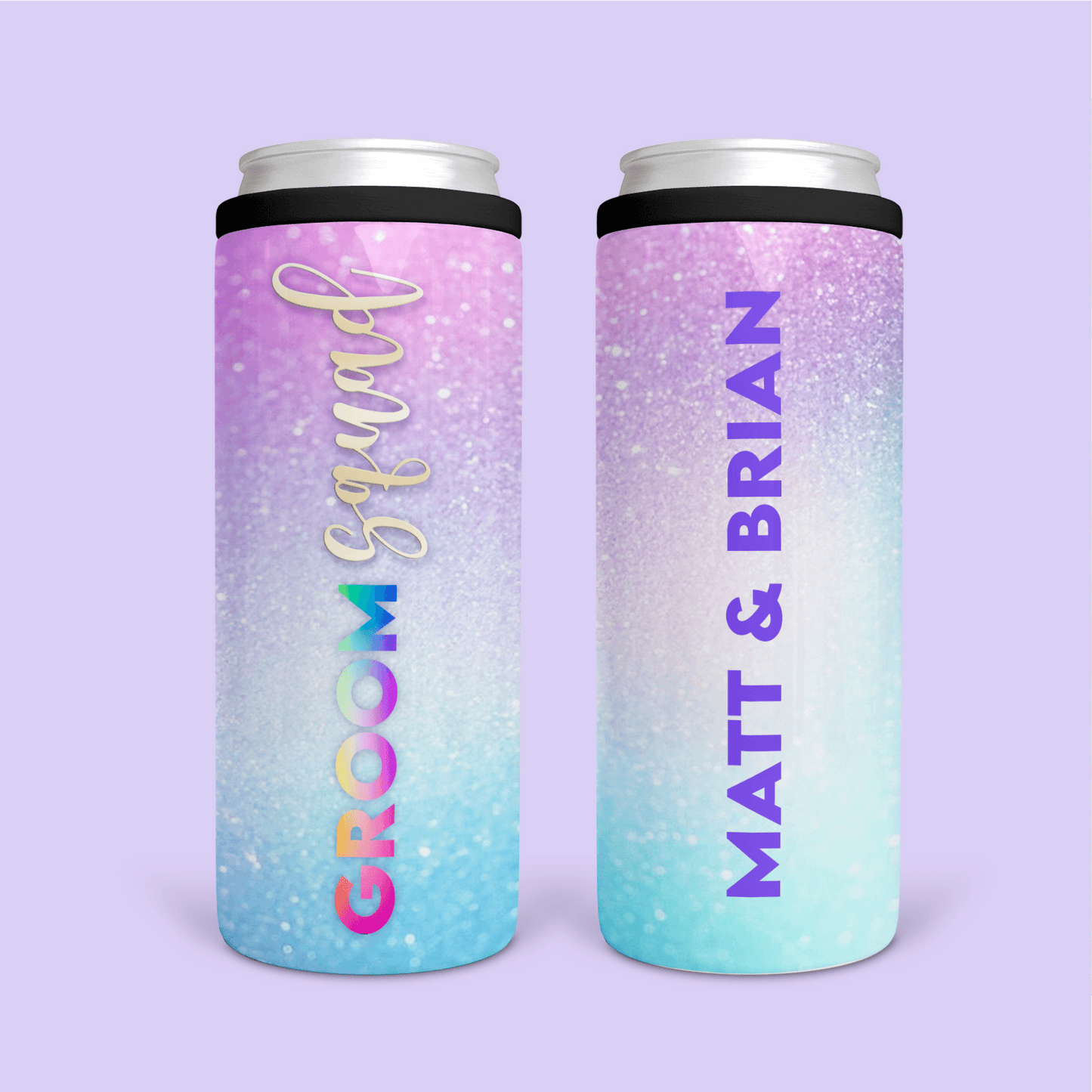 Groom Squad Slim Can Cooler - Two Crafty Gays