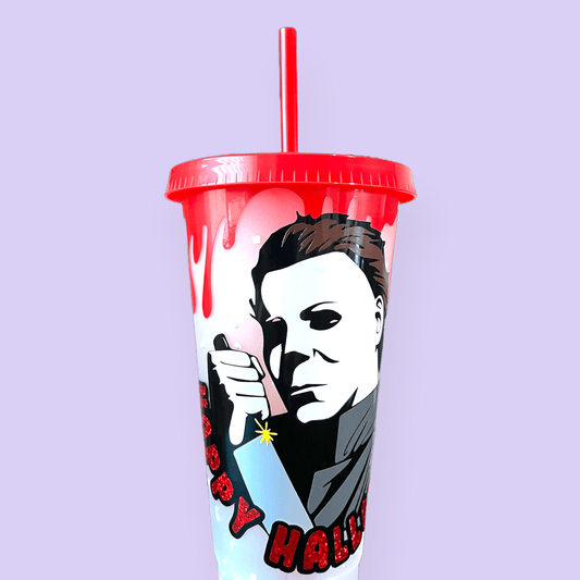 Halloween Michael Myers Tumbler Cup - Two Crafty Gays