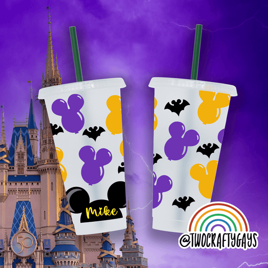 Halloween Mickey Balloons Tumbler Cup - Two Crafty Gays
