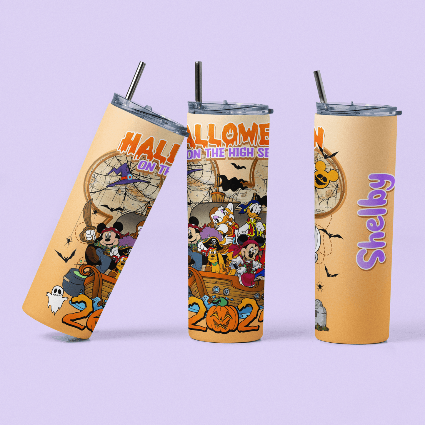Halloween on the High Seas Disney Cruise Line Personalized Tumbler Cup - Two Crafty Gays