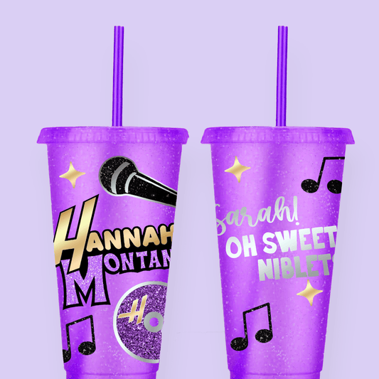 Hannah Montana Personalized Tumbler Cup - Two Crafty Gays