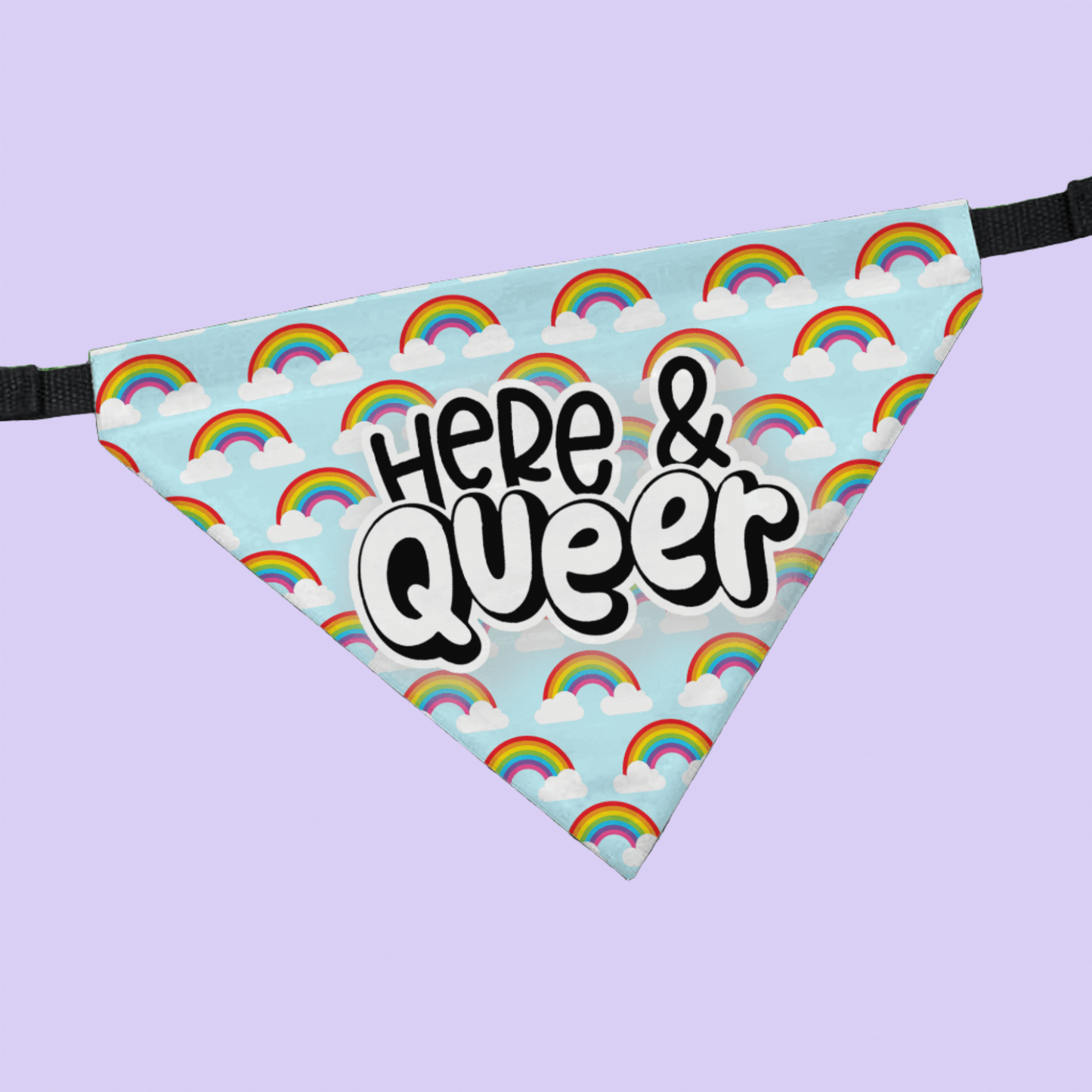 Here & Queer Pet Collar Bandana - Two Crafty Gays