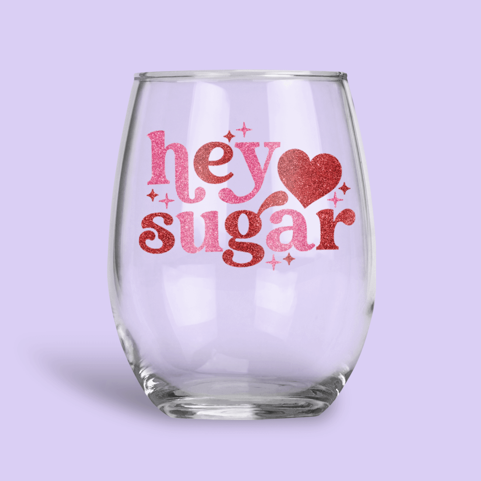 "Hey Sugar" Personalized Wine Glass - Two Crafty Gays