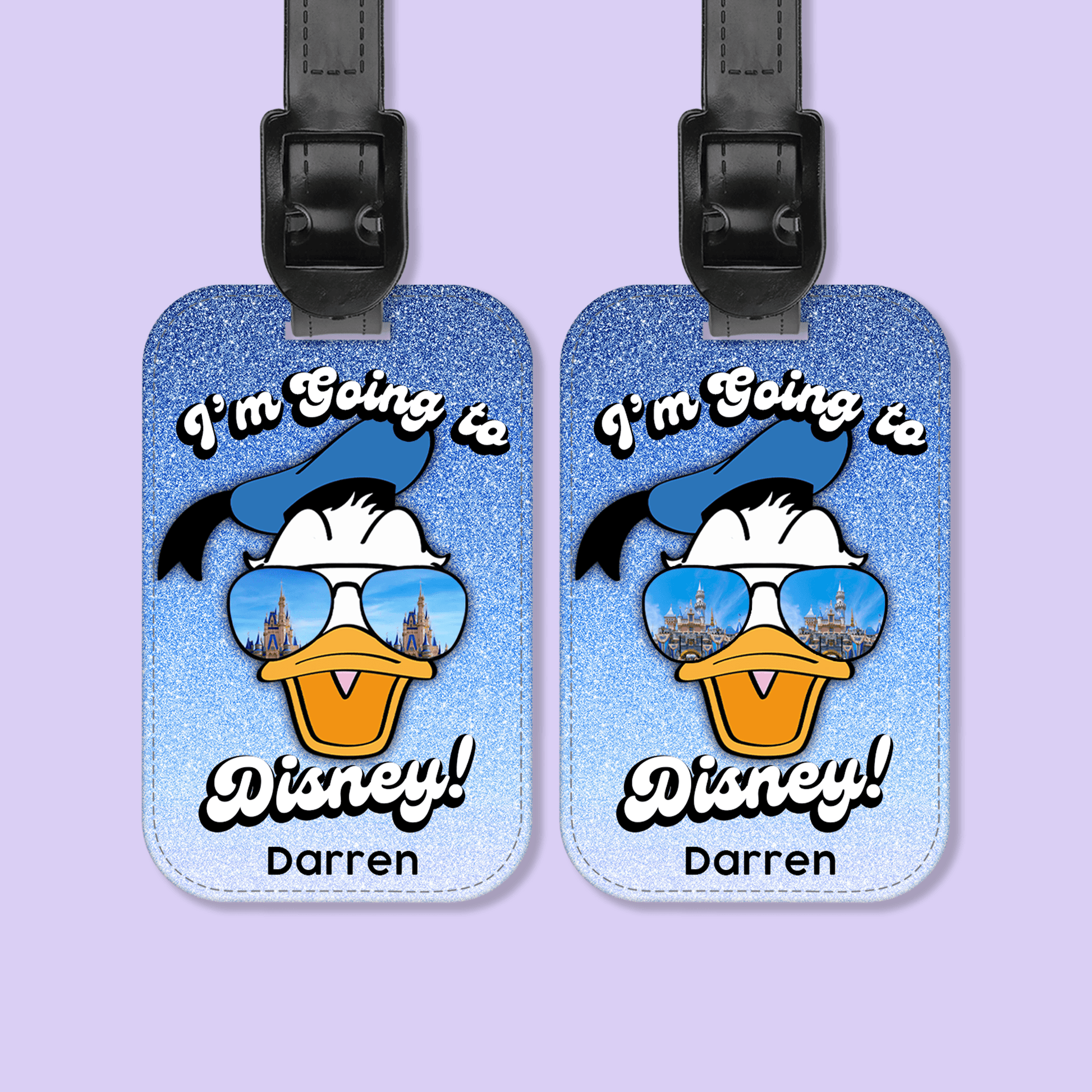I'm Going to Disney Personalized Luggage Tag - Donald - Two Crafty Gays