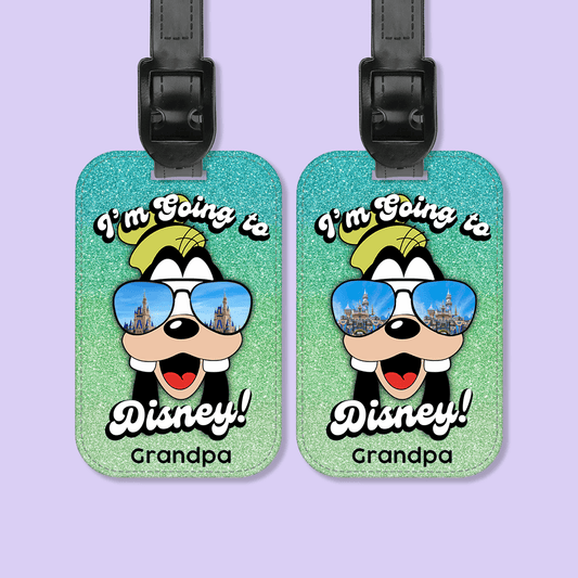 I'm Going to Disney Personalized Luggage Tag - Goofy - Two Crafty Gays