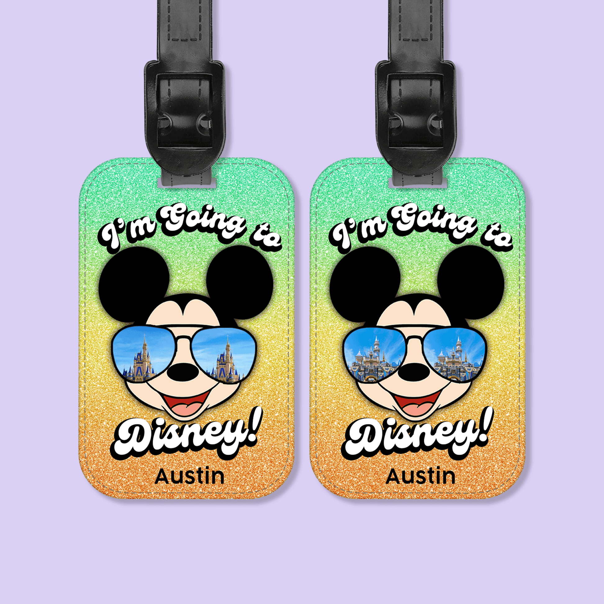 I'm Going to Disney Personalized Luggage Tag - Mickey - Two Crafty Gays