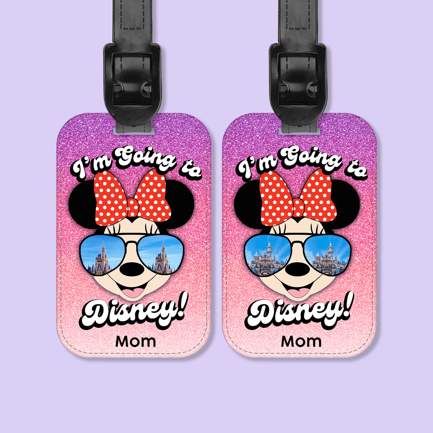 I'm Going to Disney Personalized Luggage Tag - Minnie - Two Crafty Gays