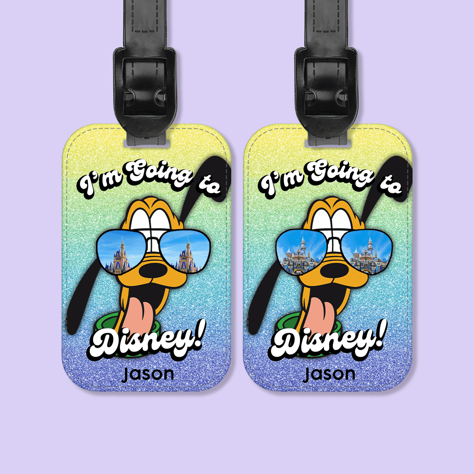 I'm Going to Disney Personalized Luggage Tag - Pluto - Two Crafty Gays