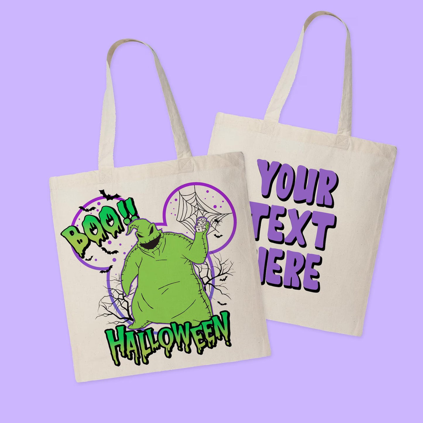 Disney Personalized Halloween Tote Bag - Nightmare Before Christmas - Two Crafty Gays