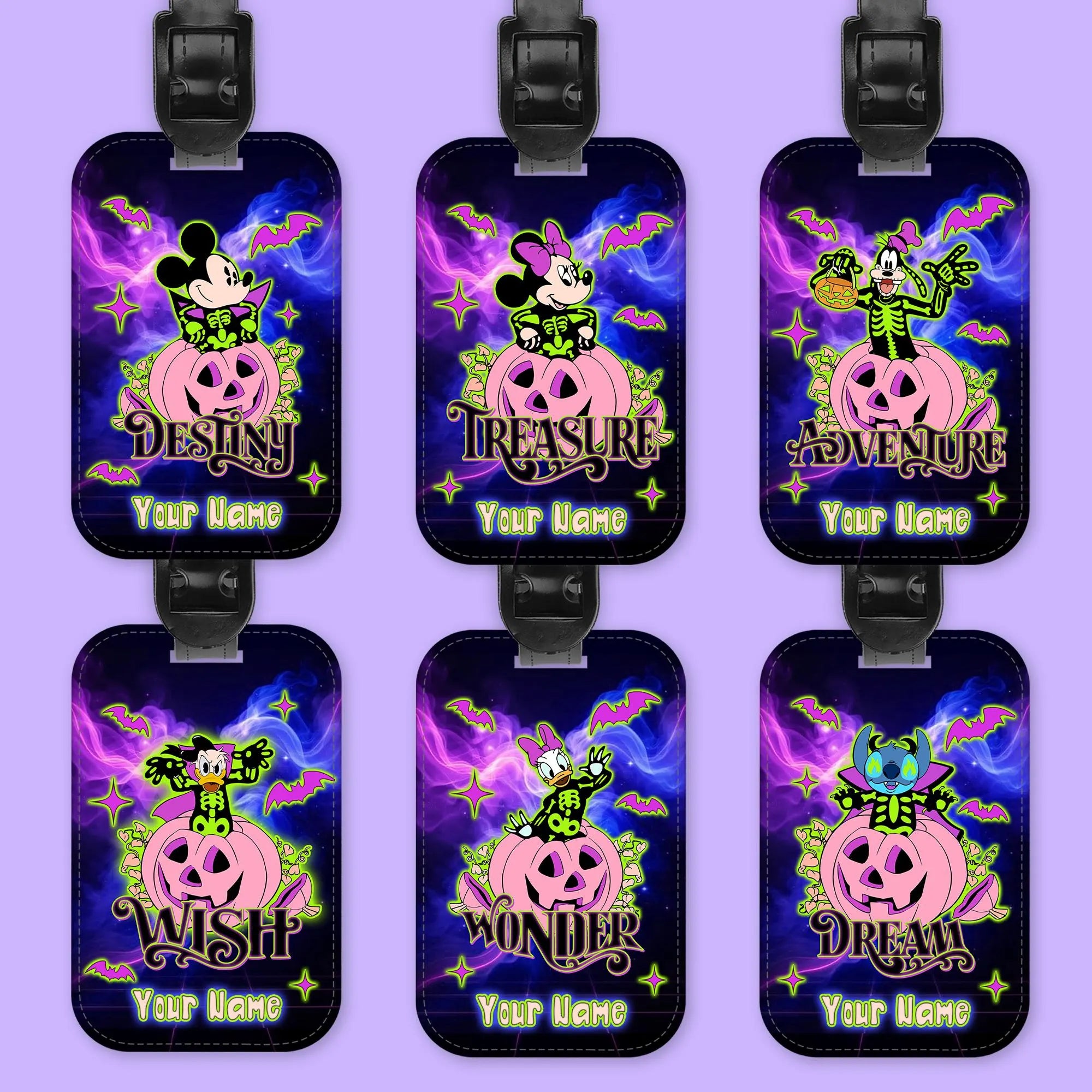 Disney Cruise Line Personalized Halloween Luggage Tag - Mickey & Friends - Two Crafty Gays