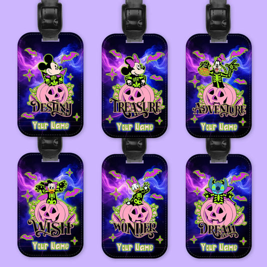Disney Cruise Line Personalized Halloween Luggage Tag - Mickey & Friends - Two Crafty Gays