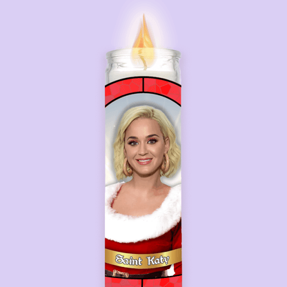 Katy Perry Christmas Prayer Candle - Two Crafty Gays