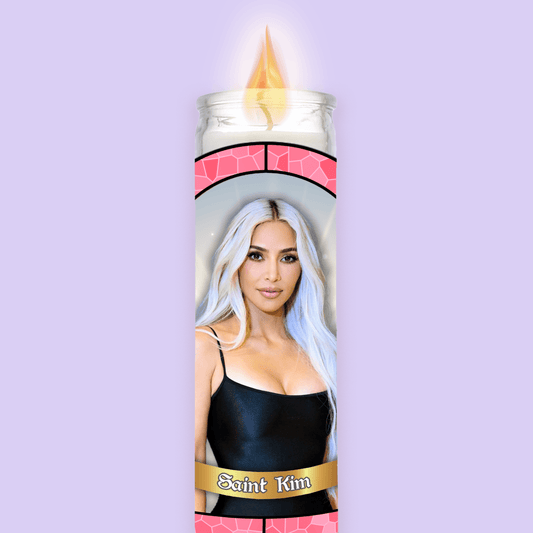 Kim Kardashian Prayer Candle - Two Crafty Gays