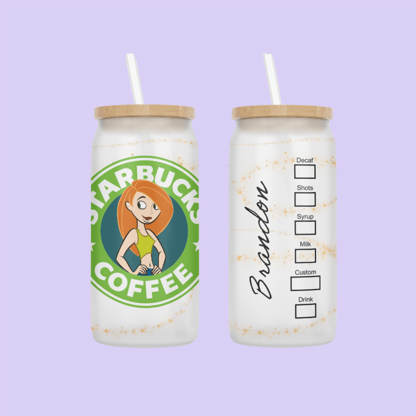 Kimpossible Starbucks Drinking Glass - Two Crafty Gays