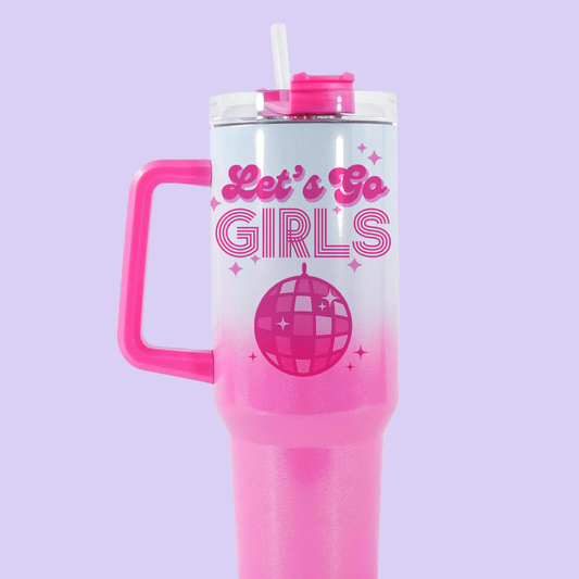 Last Disco Bachelorette 40oz Quencher Tumbler - Let's Go Girls - Two Crafty Gays