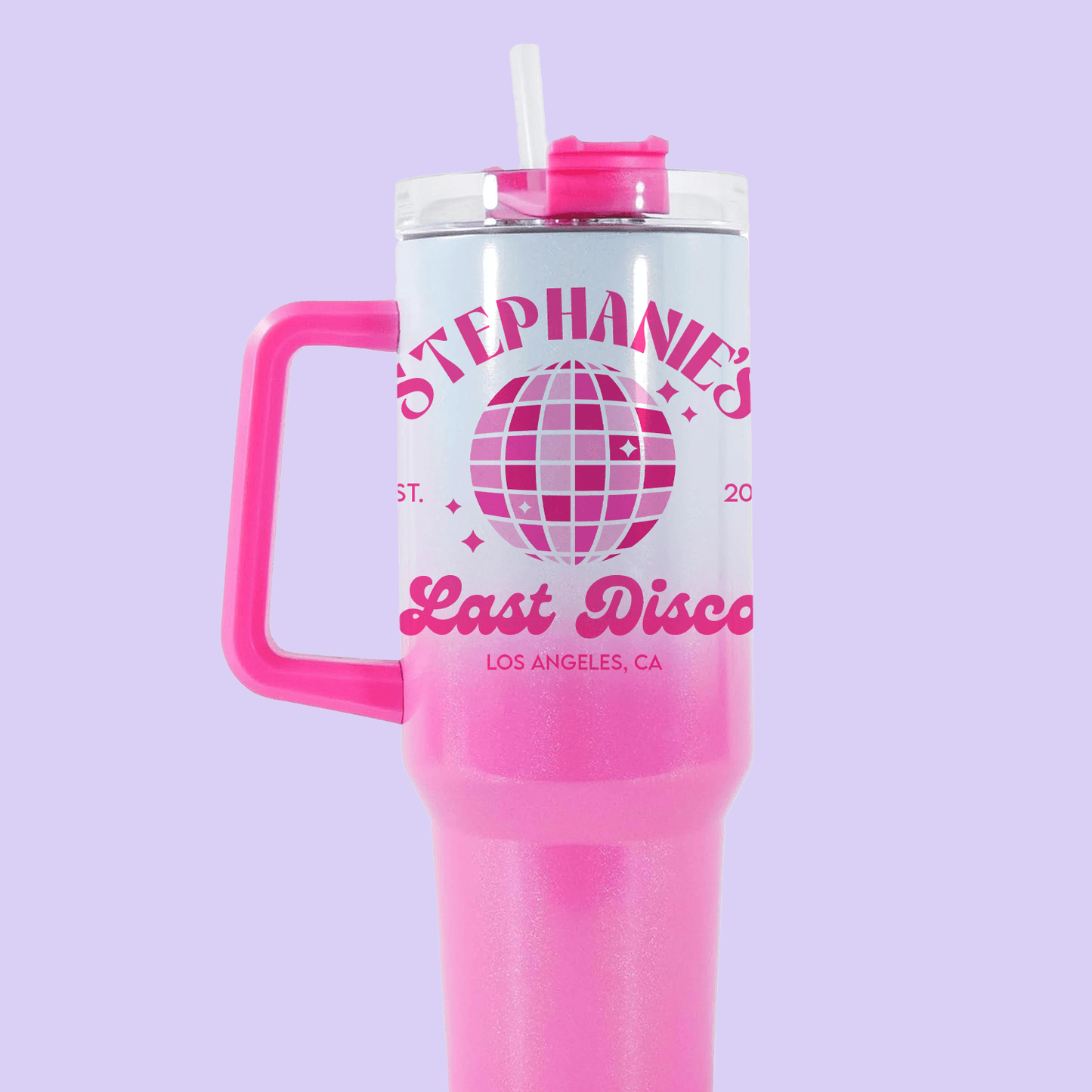Last Disco Personalized Bachelorette 40oz Quencher Tumbler - Two Crafty Gays