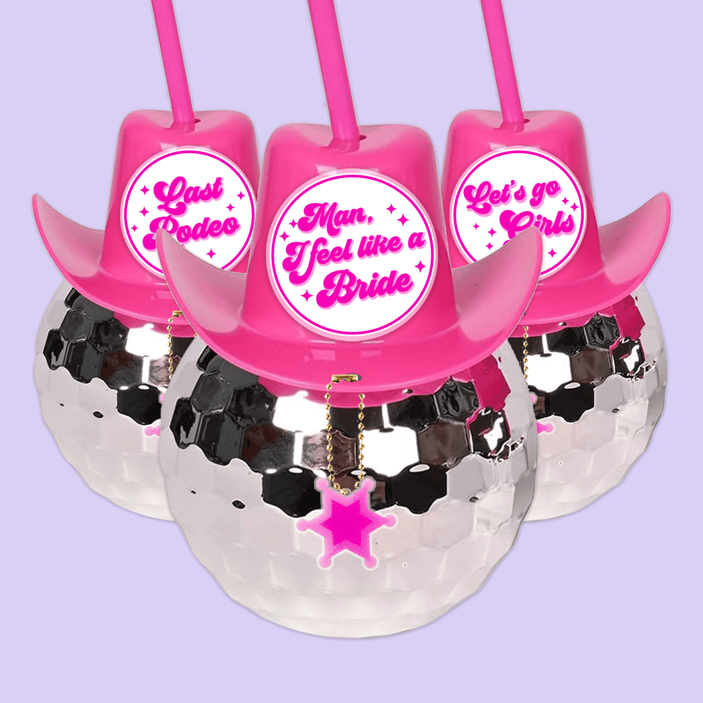 Last Rodeo Bachelorette Disco Ball Cup - Let's Go Girls - Two Crafty Gays