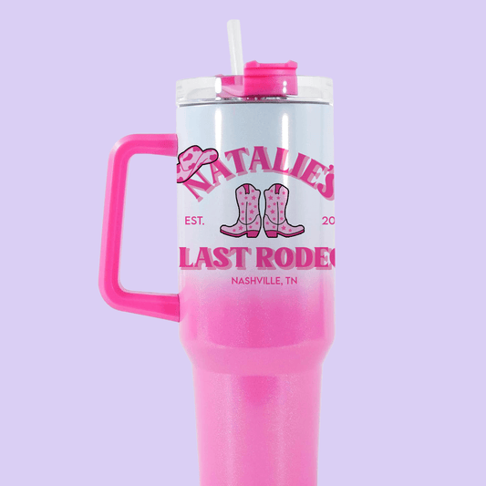 Last Rodeo Personalized Bachelorette 40oz Quencher Tumbler - Two Crafty Gays