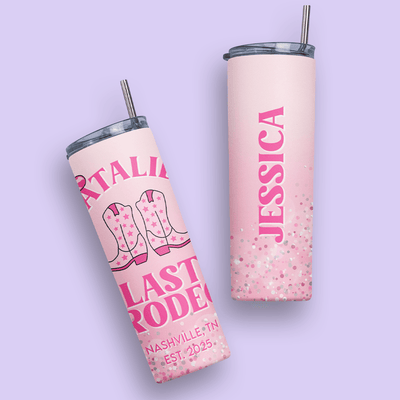Last Rodeo Personalized Bachelorette Tumbler Cup - Two Crafty Gays