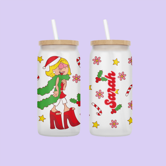 Lizzie McGuire Christmas Personalized Drinking Glass - Two Crafty Gays