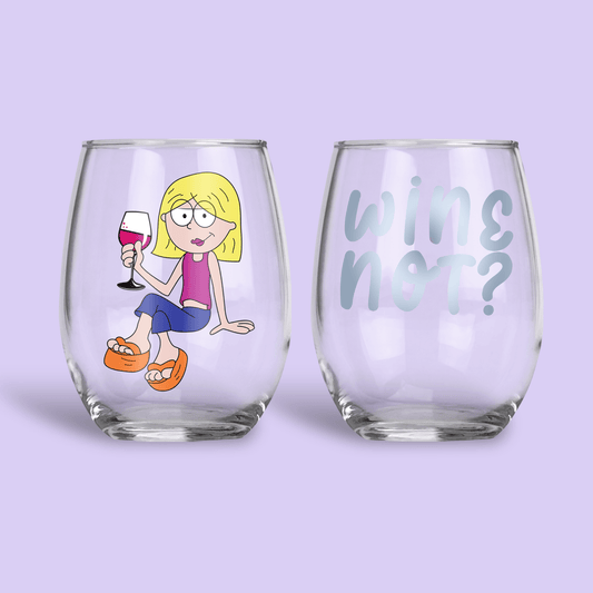 Lizzie McGuire Personalized Stemless Wine Glass - Two Crafty Gays