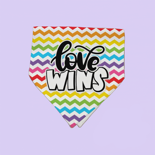 Love Wins Pet Bandana - Two Crafty Gays
