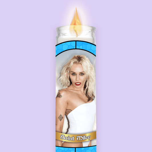 Miley Cyrus Prayer Candle - Two Crafty Gays