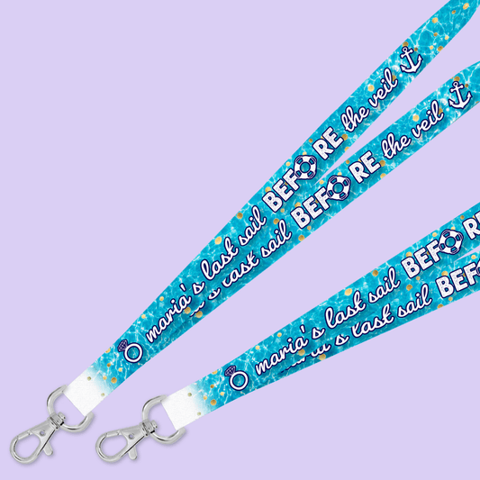 Personalized Bachelorette Cruise Lanyard - Last Sail Before the Veil - Two Crafty Gays
