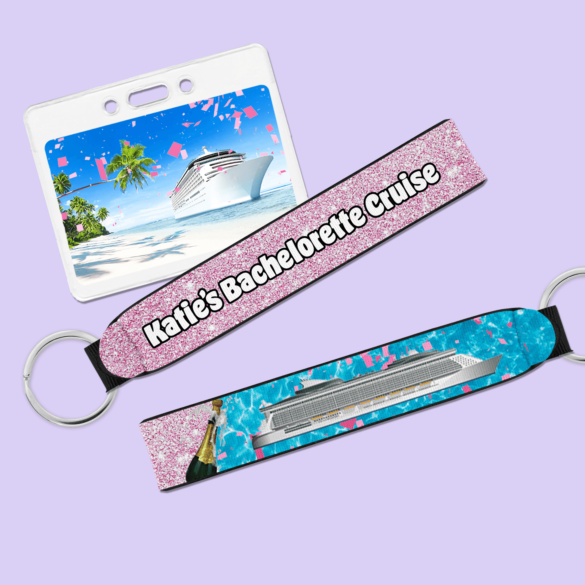 Personalized Bachelorette Cruise Wristlet - Two Crafty Gays