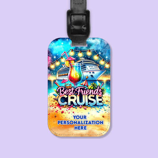 Personalized Best Friends Cruise Luggage Tag - Two Crafty Gays