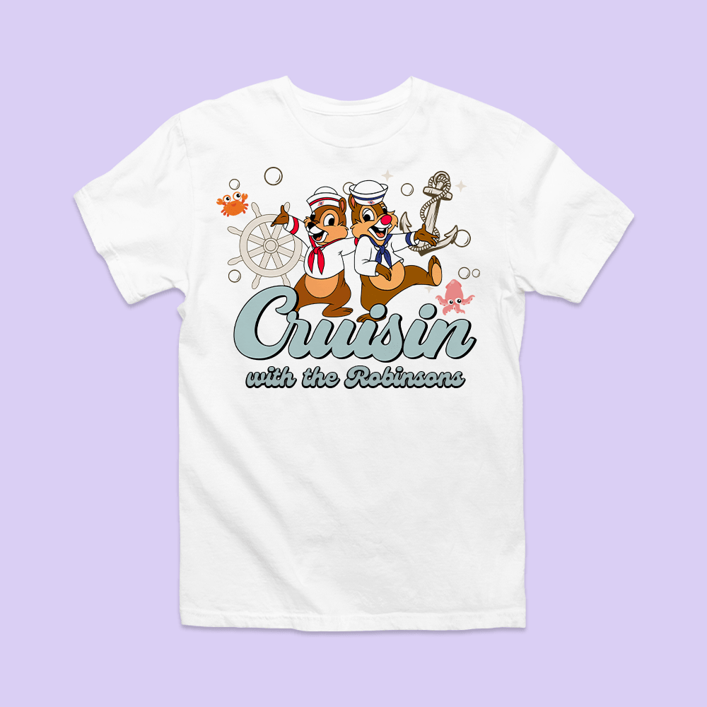 Personalized Disney Cruise Shirt - Chip & Dale White Shirt / Youth S