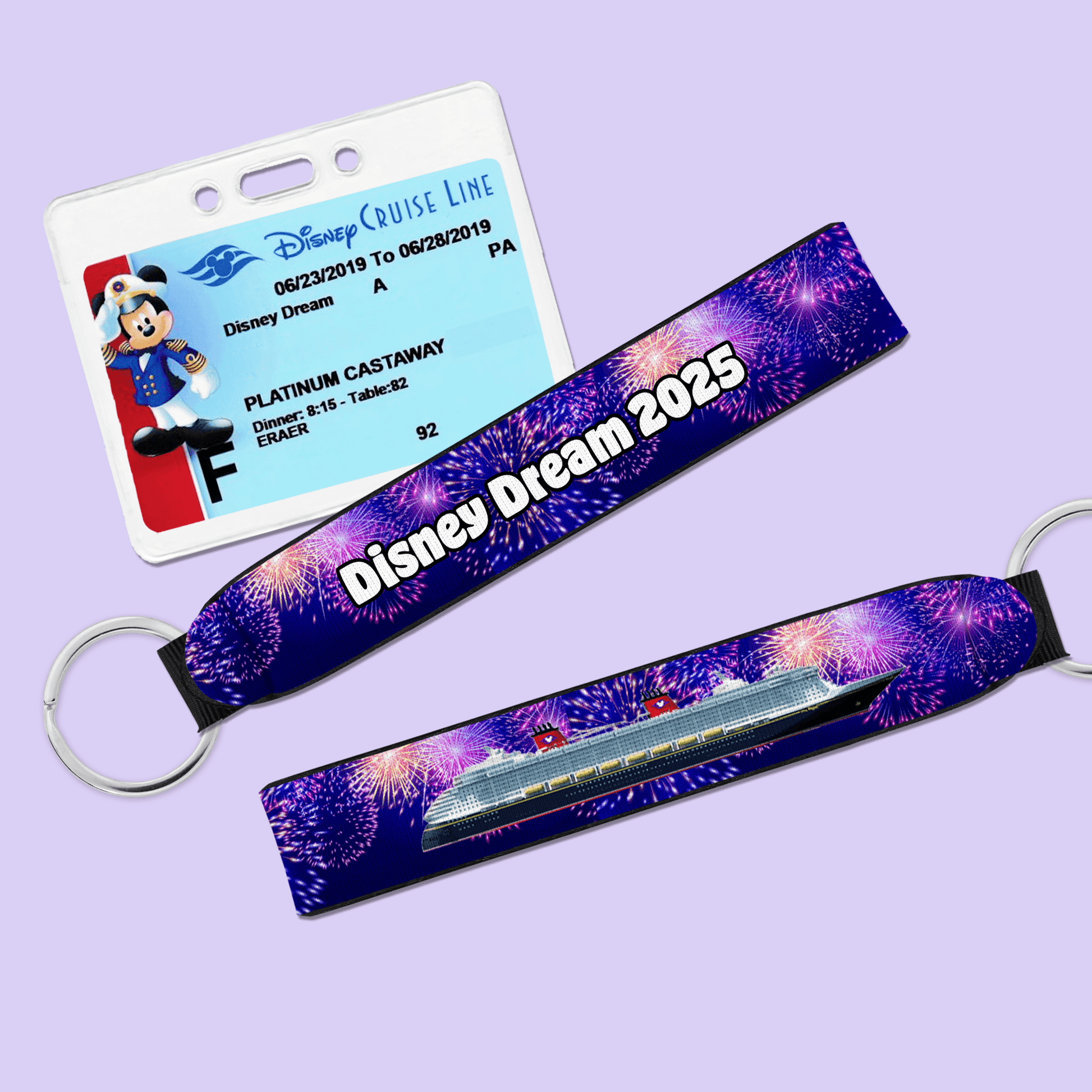 Personalized Disney Cruise Wristlet (Firework) - Two Crafty Gays