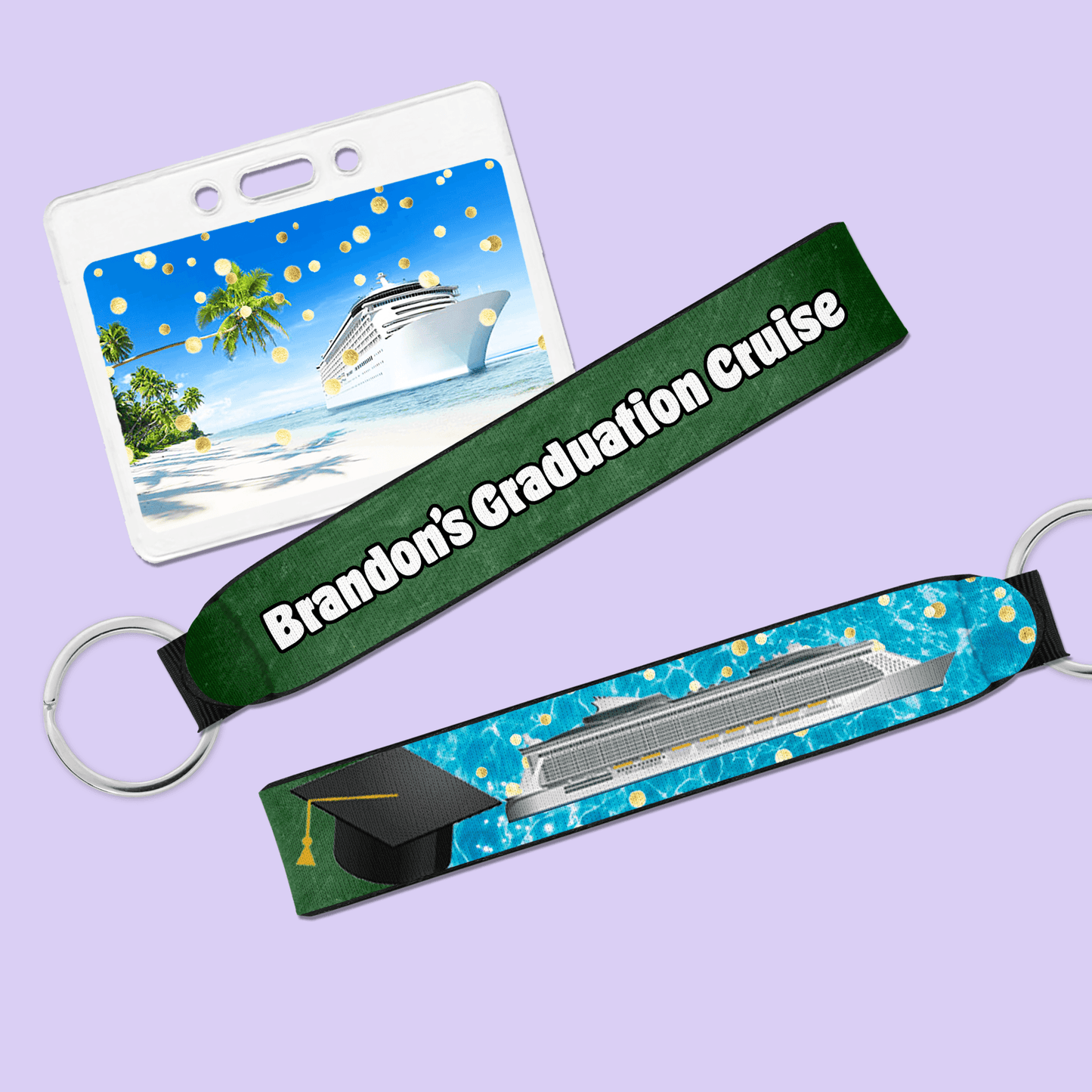 Personalized Graduation Cruise Wristlet - Two Crafty Gays