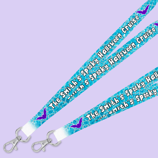 Personalized Halloween Cruise Lanyard - Bats - Two Crafty Gays