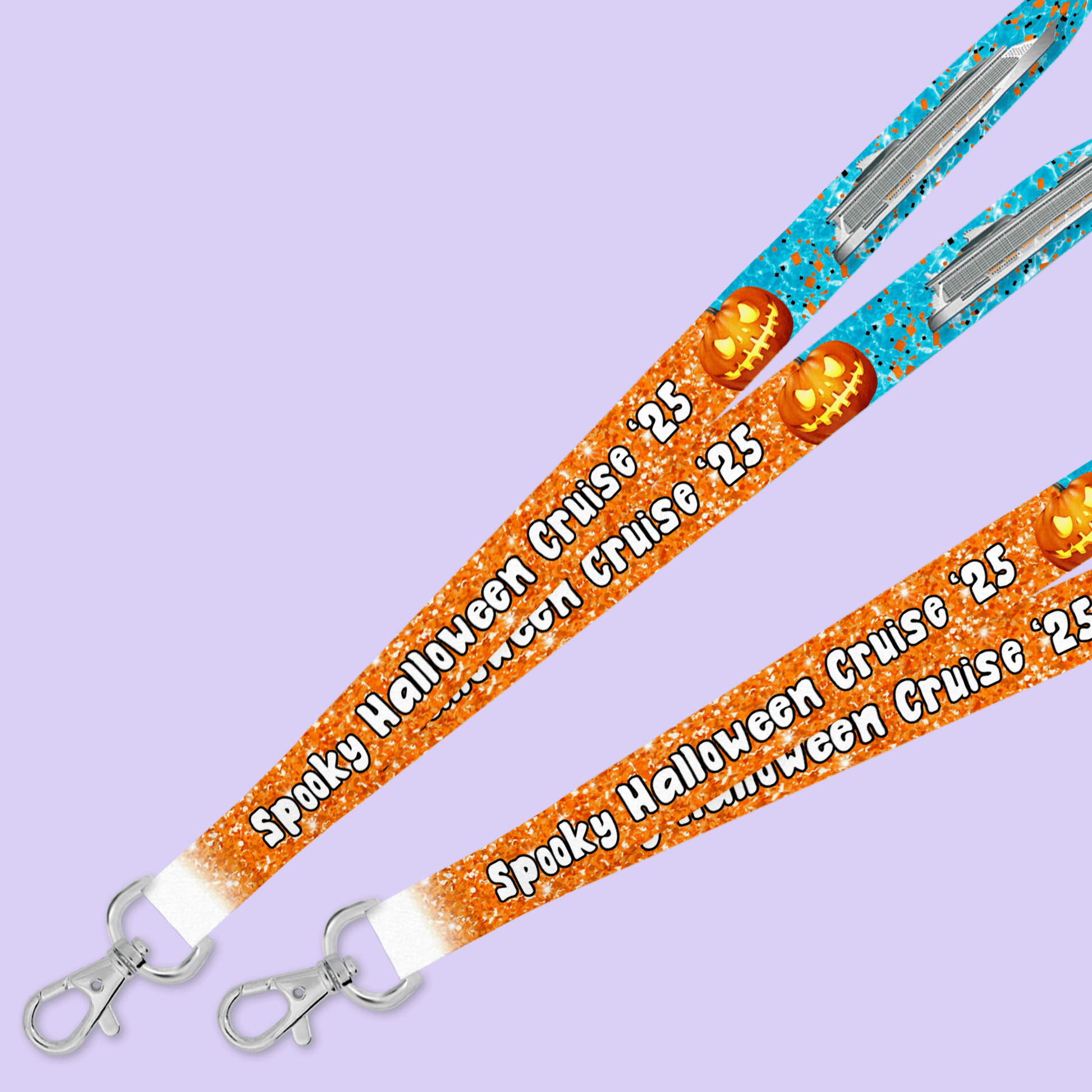 Personalized Halloween Cruise Lanyard - Pumpkin - Two Crafty Gays