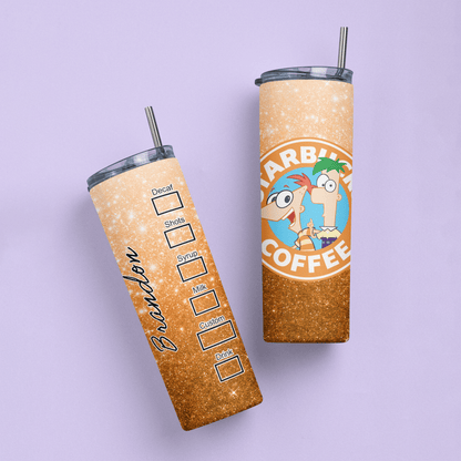 Phineas & Ferb Starbucks Tumbler - Two Crafty Gays