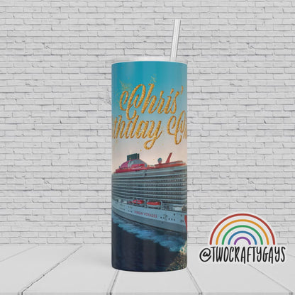 Virgin Voyages Cruise Personalized Tumbler Cup - Glitter Text