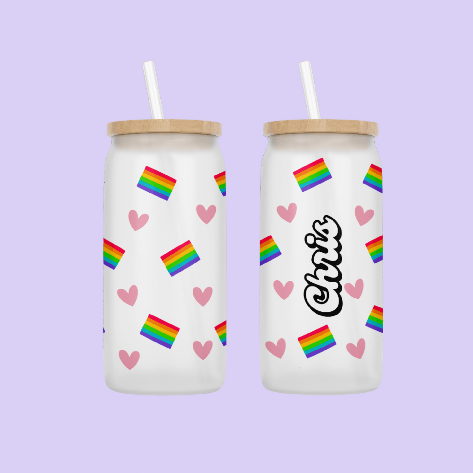 Pride Flags 16 oz. Drinking Glass - Two Crafty Gays