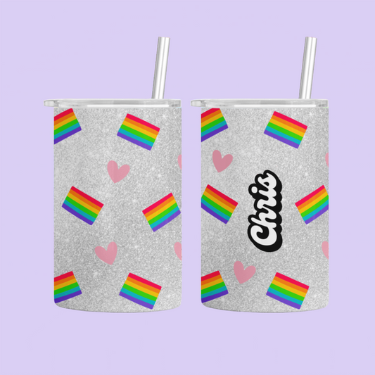 Pride Flags Personalized Stainless Steel Tumbler - Two Crafty Gays