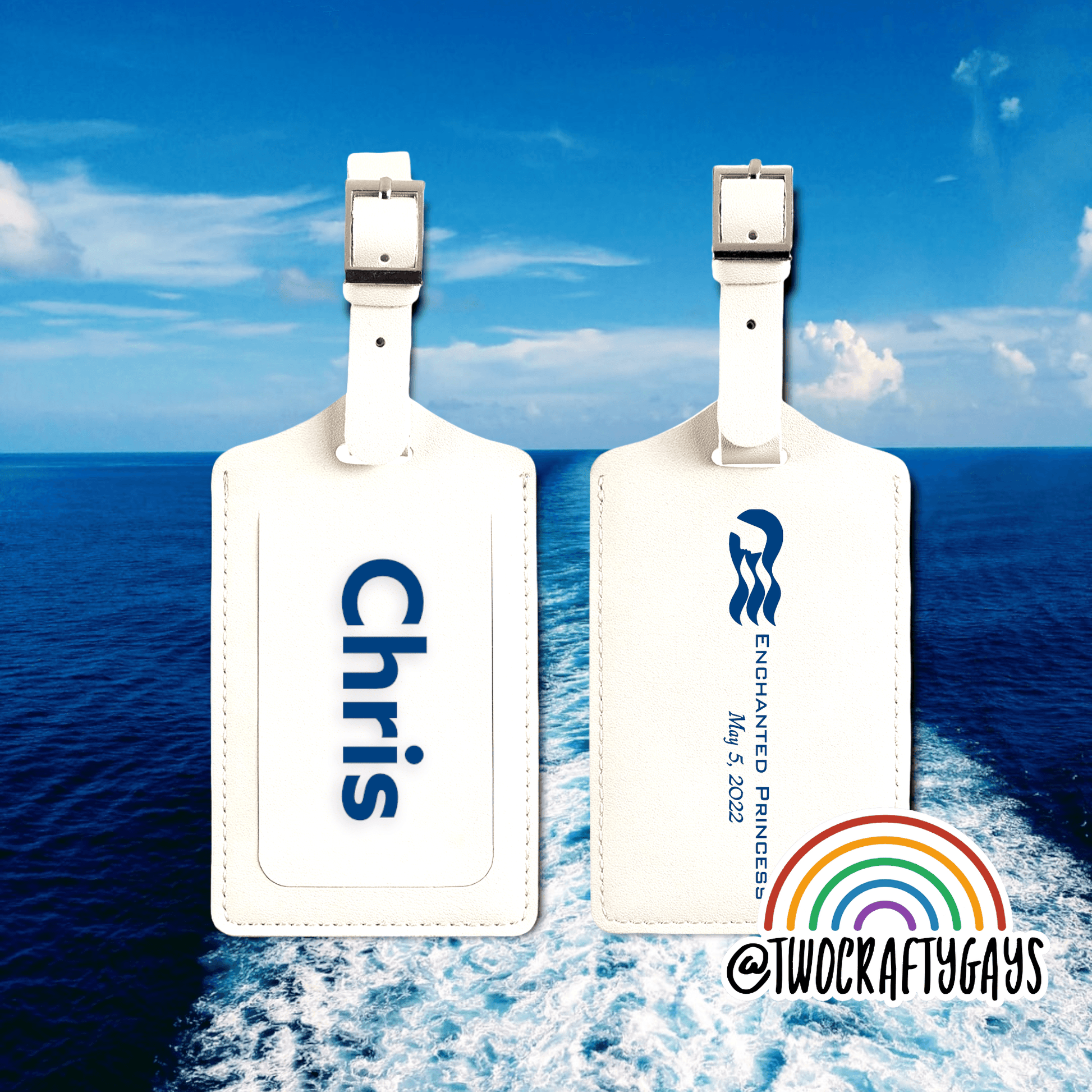 Princess Cruise Line Custom Luggage Tag - Two Crafty Gays