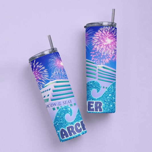 Royal Caribbean Personalized Tumbler Cup - Firework - Two Crafty Gays