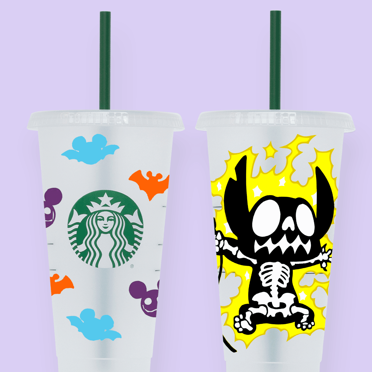 Skeleton Stitch Halloween Starbucks Cup - Two Crafty Gays