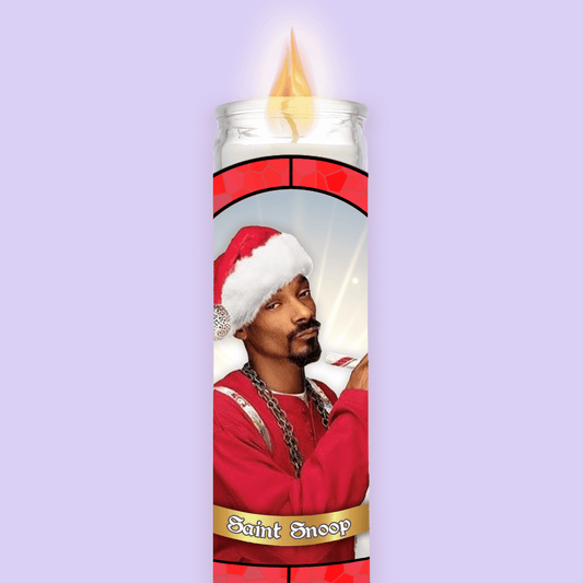 Snoop Dogg Christmas Prayer Candle - Two Crafty Gays