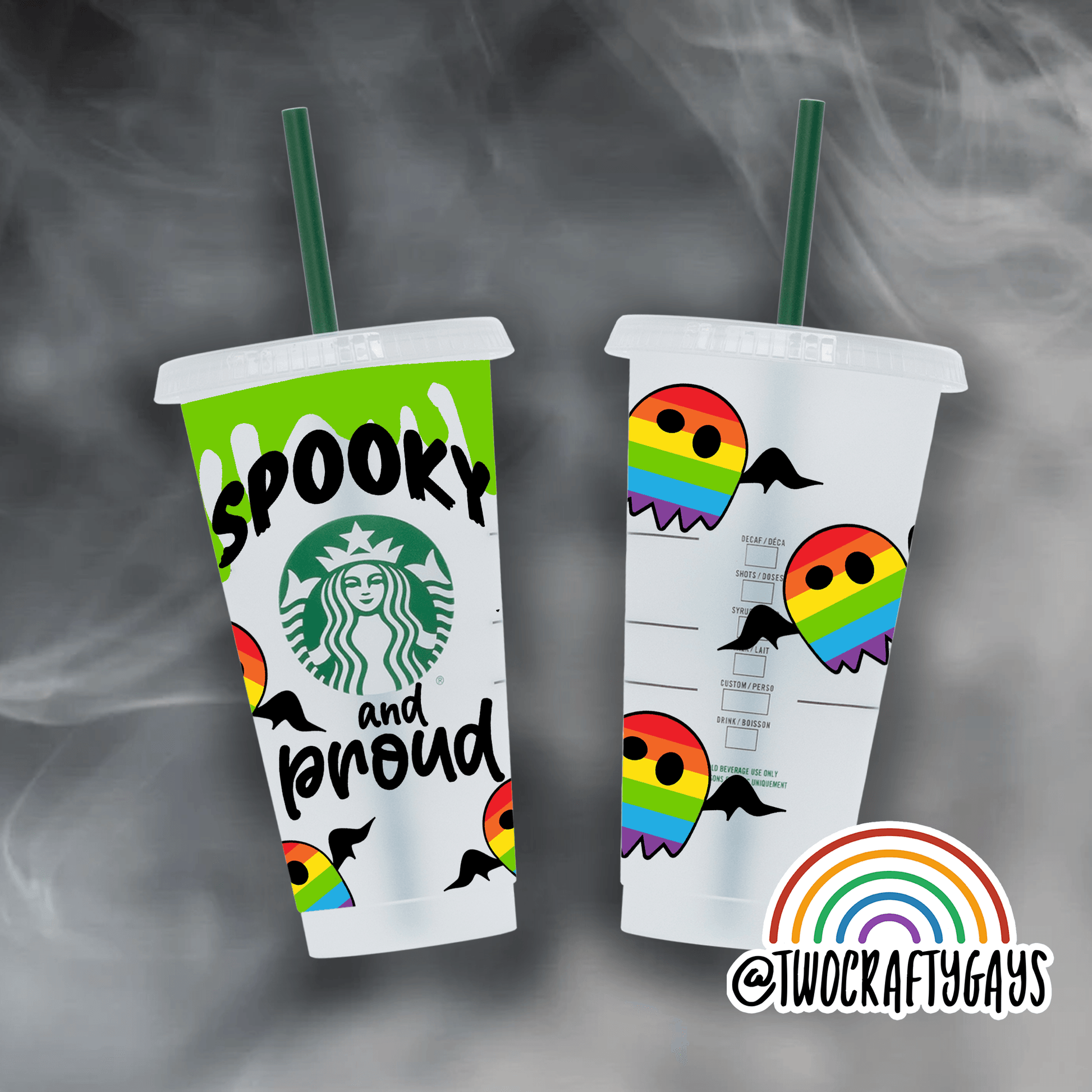 Spooky & Proud Personalized Tumbler Cup - Two Crafty Gays