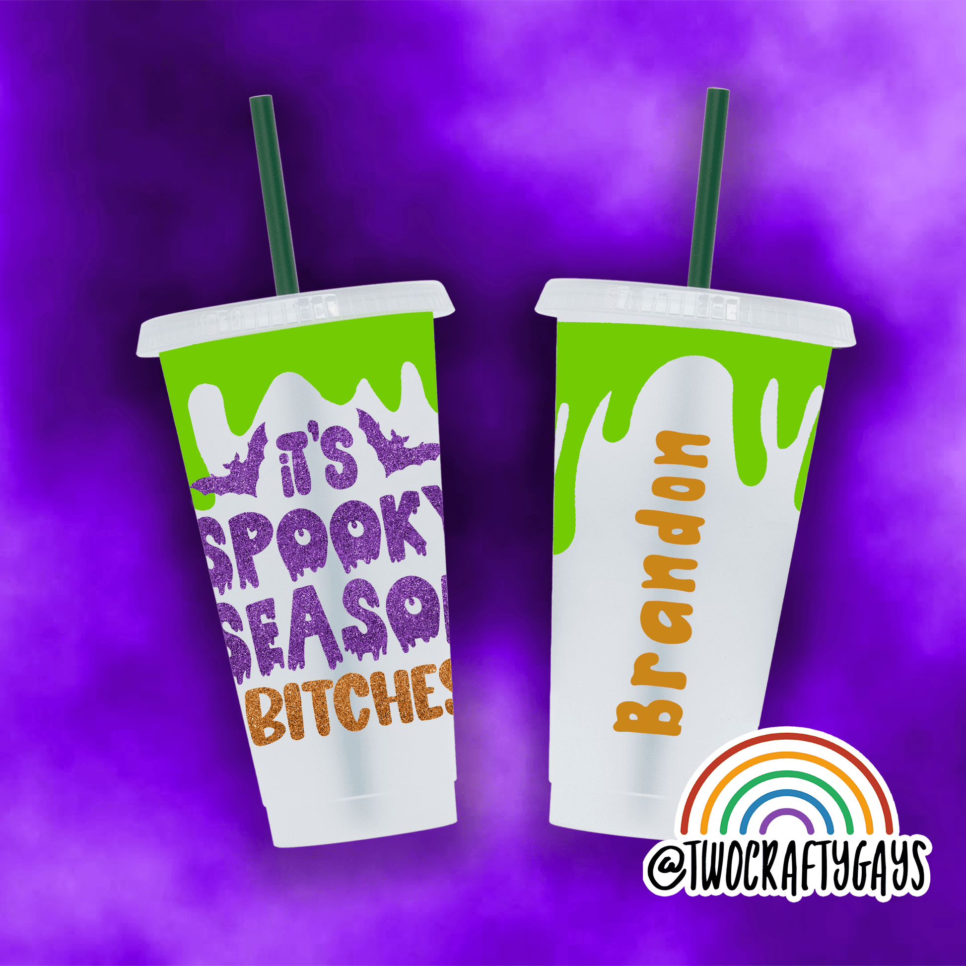Spooky Season Bitches Personalized Tumbler Cup - Two Crafty Gays