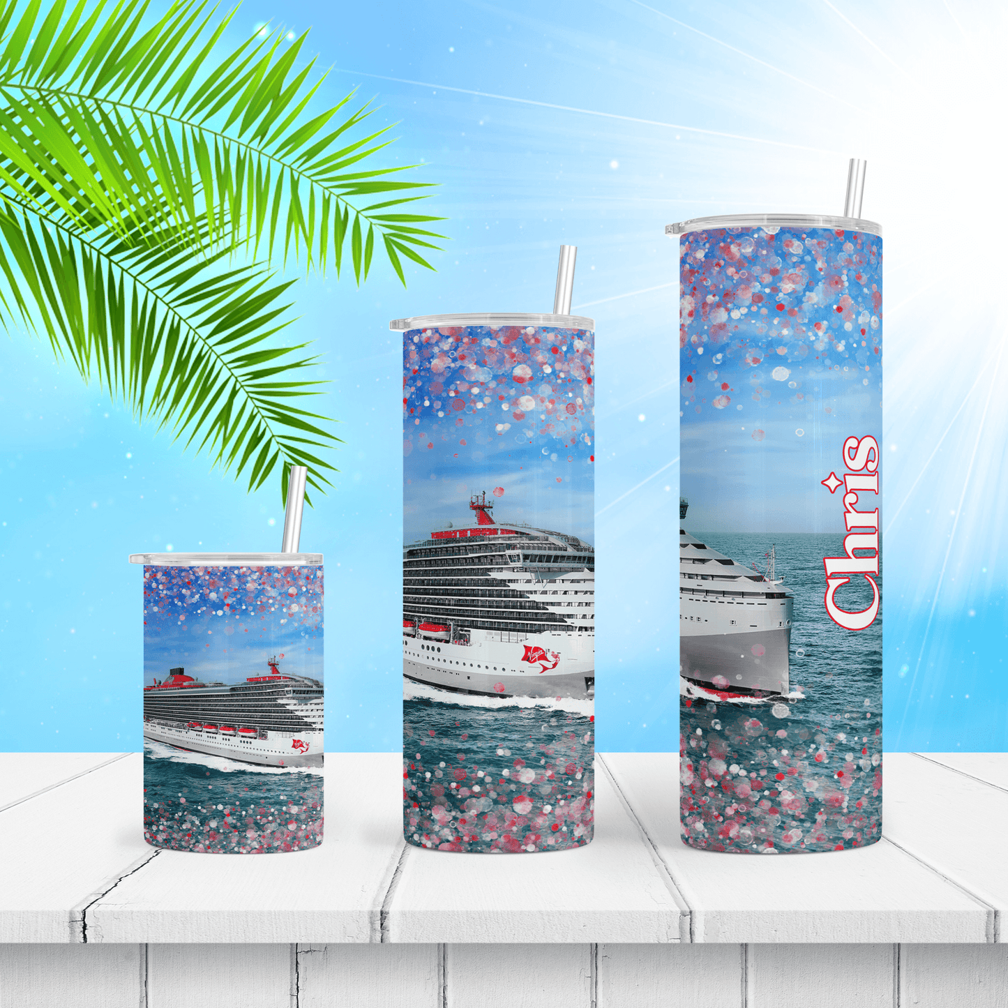 Virgin Voyages Cruise Personalized Tumbler Cup - Two Crafty Gays